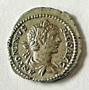 古代銀貨 ローマ帝国 カラカラ AR デナリウス 198 ～ 217 AD。