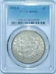 1921 S PCGS MS63 モルガン シルバー ダラー