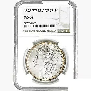 1878 REV78 モルガン シルバー ダラー コイン NGC MS62