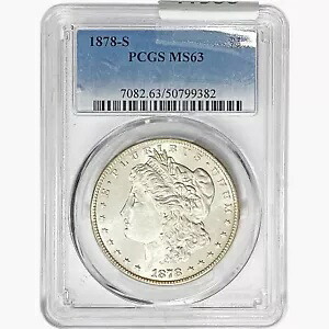 1878-S モーガン シルバー ダラー コイン PCGS MS63