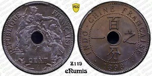 フランス領インドシナ、1898 年 1 セント、良い年、PCGS MS 64 BN