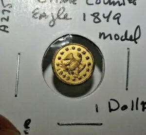 #A3033、めったに見られないゲームカウンター Eagle1849 CA モデルトークン $1 レア BU