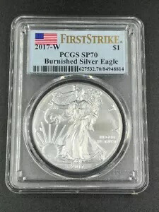 2017-W シルバー アメリカン イーグル ファースト ストライク PCGS 認定 SP-70 光沢仕上げ