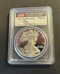 1997 P プルーフ シルバー イーグル PCGS PR69 DCAM ジョン メルカンティ 手書き ブラック ラベル