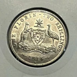 1916 年のフロリン コイン - 非常に素晴らしい光沢 - ジョージ 5 世の銀製前進｜WORLD RESOURCE【KING店】 100,430円