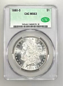 1880-S CACG MS63 モルガン ドル。見事なCACシルバーコイン！抜群の目力｜WORLD RESOURCE【KING店】
