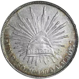 1904 Mo AM メキシコ 1 ペソ ビューティフル トーニング E716 UFR｜WORLD RESOURCE【KING店】