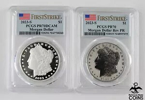 2 個セット: 2023-S モーガン シルバー ダラー PCGS PR70 DCAM & PR70 リバース プルーフ|WORLD RESOURCE【KING店】