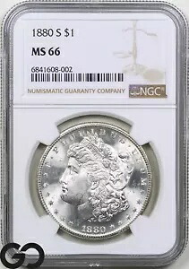 1880-S モーガン シルバー ダラー銀貨、NGC MS-66 ** ブラスト ホワイト ブレザー!｜WORLD RESOURCE【KING店】