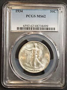 1934 P ウォーキング リバティ シルバー ハーフダラー **PCGS MS62 **送料無料** G0769｜WORLD RESOURCE【KING店】
