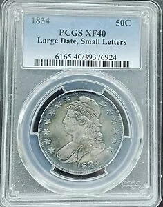 1834 キャップドバスト ハーフダラー~PCGS XF40~Lg 日付、小文字 素晴らしい調子!!!｜WORLD RESOURCE【KING店】