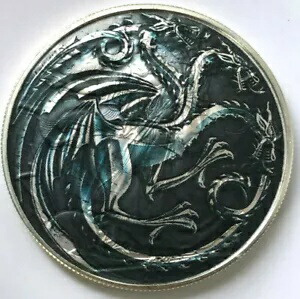 ゲーム・オブ・スローンズ ドラゴン シール - アメリカン シルバー イーグル 1オンス 0.999 シルバー ダラー コイン画像