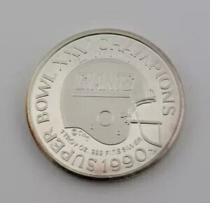 1990 ジャイアンツ スーパー ボウル XXV チャンピオンズ 1 オンス 0.999 シルバー ラウンド - 商品番号 8831画像