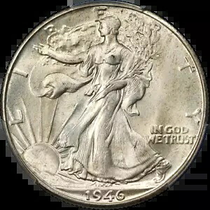 1946-D ウォーキング リバティ ハーフ PCGS MS66 ナイスアイアピール ストロングストライク｜WORLD RESOURCE【KING店】 87,725円