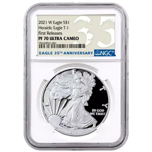 2021-W シルバー タイプ1 プルーフ アメリカンイーグル NGC PF70 UC FR 35周年記念ラベル｜WORLD RESOURCE【KING店】