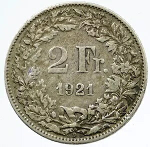 1921 年スイス ヘルベティア スイス国家を象徴するシルバー 2 フラン コイン i117172｜WORLD RESOURCE【KING店】