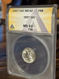 1927 (p) マーキュリー ダイム 10 C グレード ANACS 62 フルバンド付き - 美しいコイン｜WORLD RESOURCE【KING店】