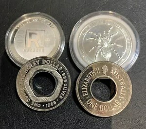 1オンスの銀地金コイン4枚、スコッツデール、ファンネルウェブ、ホーリーダラー、パース造幣局。|WORLD RESOURCE【KING店】