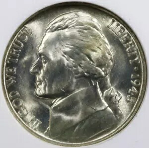 1945-Sシルバー ジェファーソン ニッケル ANACS MS とても素敵なコイン。｜WORLD RESOURCE【KING店】