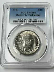 1947 P ブッカー T ワシントン ハーフダラー PCGS MS66 きれいに引き締まった (PCGS ポップ 381)｜WORLD RESOURCE【KING店】