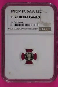 トップ ポップ 1980 パナマ PF 69 ウルトラ カメオ プルーフ 2.5 センテシモス コイン NGC スラブ 801|WORLD RESOURCE【KING店】