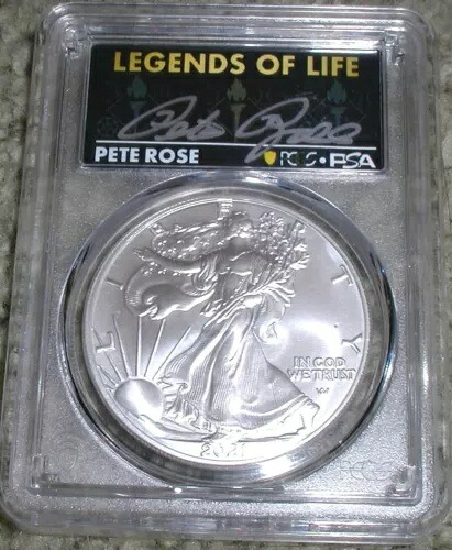 2021 $1 アメリカン シルバー イーグル タイプ 2 PCGS PSA MS70 レジェンド オブ ライフ ピート ローズ｜WORLD RESOURCE【KING店】