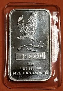 5 オンス .999 ファイン シルバー バー ~ SilverTowne イーグル バー ~ シリアル化および密封|WORLD RESOURCE【KING店】