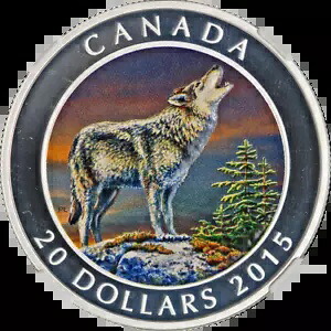 2015 カナダ シルバー $20 The Wolf - カラー化 NGC PF70 ウルトラ カメオ 初期リリース｜WORLD RESOURCE【KING店】