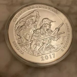 2017 ジョージ ロジャース クラーク BU シルバー ATB 5 オンス クォーター アメリカ ザ ビューティフル画像
