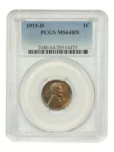 1915-D 1C PCGS MS64BN - リンカーン セント (ウィート リバース)|WORLD RESOURCE【KING店】