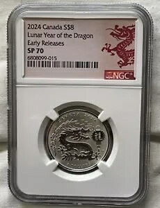 2024 $8 カナダ シルバー旧暦辰年 NGC SP70 早期リリース｜WORLD RESOURCE【KING店】 96,800円