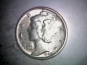 1942 P マーキュリー ダイム ほぼ未流通の 90% 銀貨 FB MS。 X40|WORLD RESOURCE【KING店】
