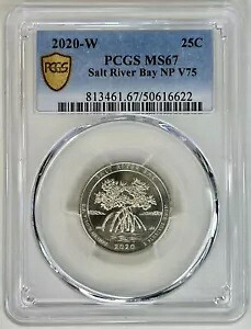 2020 W ソルト リバー ベイ NP クォーター 25c PCGS MS67 V75 プライベート マーク スーパー GEM BU コイン|WORLD RESOURCE【KING店】