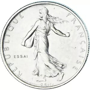 [#341740] コイン、フランス、スムーズ、1/2フラン、1965年、パリ、ESSAI、MS、ニッケル、KM:E｜WORLD RESOURCE【KING店】