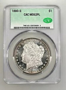 1880-S モルガン ドル CAC グレーディング MS62PL MS PL シルバー コイン $1