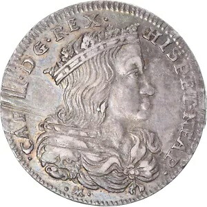 [#343588] コイン、イタリア、ナポリ王国、チャールズ 2 世、20 Grana、1695、ナポリ、AU｜WORLD RESOURCE【KING店】