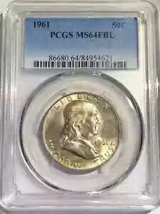 1961 P フランクリン ハーフダラー PCGS MS-64 FBL｜WORLD RESOURCE【KING店】