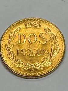 楽天市場】メキシコ 2ペソ金貨 1945年 イーグル ドスコイン DOS