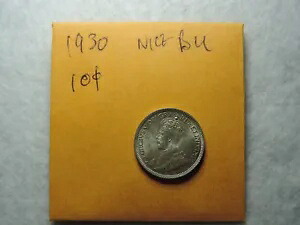 1930 10 セント コイン カナダ ジョージ 5 世 10 セント .800 シルバー BU グレード|WORLD RESOURCE【KING店】