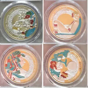 2015 ニウエ $2 Gods of Maya 4 コイン セット プルーフ シルバー PCGS PR68DCAM-PR70DCAM