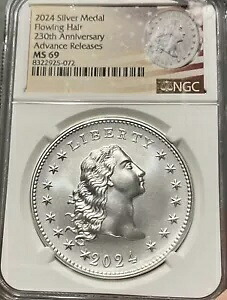 2024 フローイング ヘアー シルバー メダル NGC MS69 - 先行リリース｜WORLD RESOURCE【KING店】