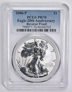 PR70 リバース PF 2006-P シルバーイーグル 20周年記念 PCGS ブルーラベル *6466