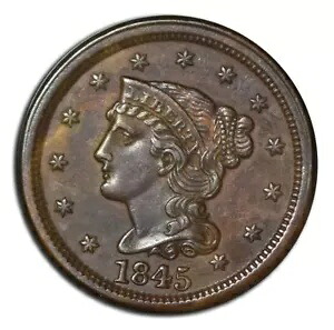 1845 年 大型 1 セント硬貨