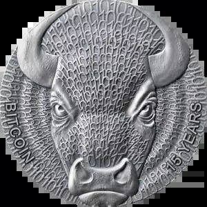 2024 United Crypto States Binary Bull 2 オンス シルバー ホログラフィック アンティーク コイン