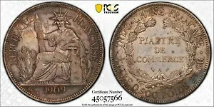 F128 フレンチ コロニー ピアストル 1909-A PCGS XF 詳細 - クリーニング済み｜WORLD RESOURCE【KING店】 102,850円