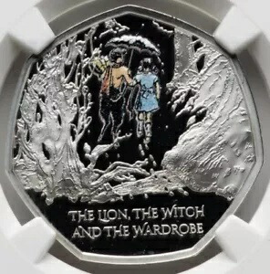 NGC PF70 ナルニア国物語 魔女 & ワードローブ 2023 英国 英国 CS ルイス ファイン シルバー コイン画像