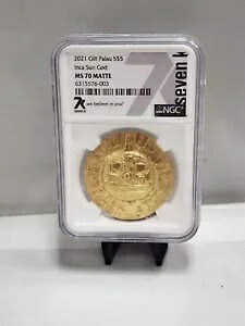 【NGC MS70】2021 パラオ $5 インカ太陽神 金色記念貨 2021 金パラオ $5 インカ太陽神 NGC MS 70 マットコイン!｜WORLD