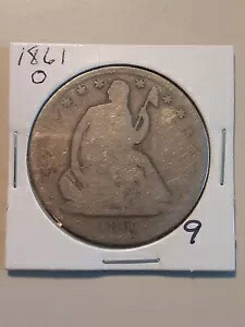 1861-O シーテッド リバティ ハーフダラー 米国コイン ニューオーリンズ造幣局 #9-49