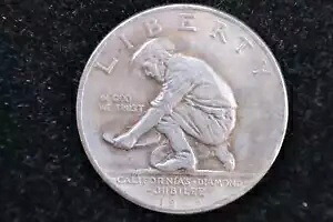1925 年カリフォルニア ダイヤモンド ジュビリー、銀製記念ハーフダラー。 #23081959