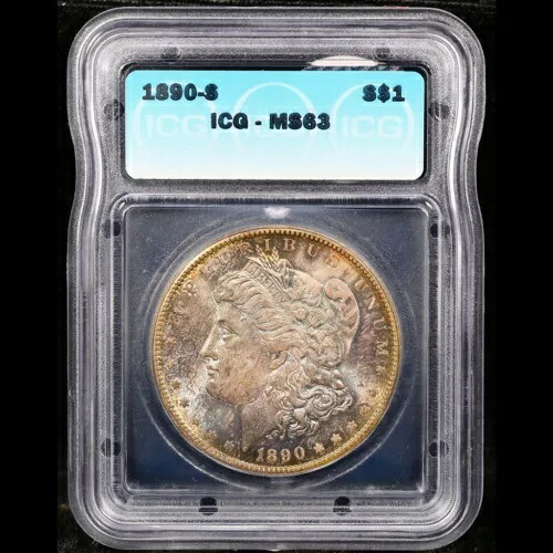 1890-S $1 モルガン ドル銀貨 MS 63 ICG # 7394001001 + ボーナス｜WORLD RESOURCE【KING店】